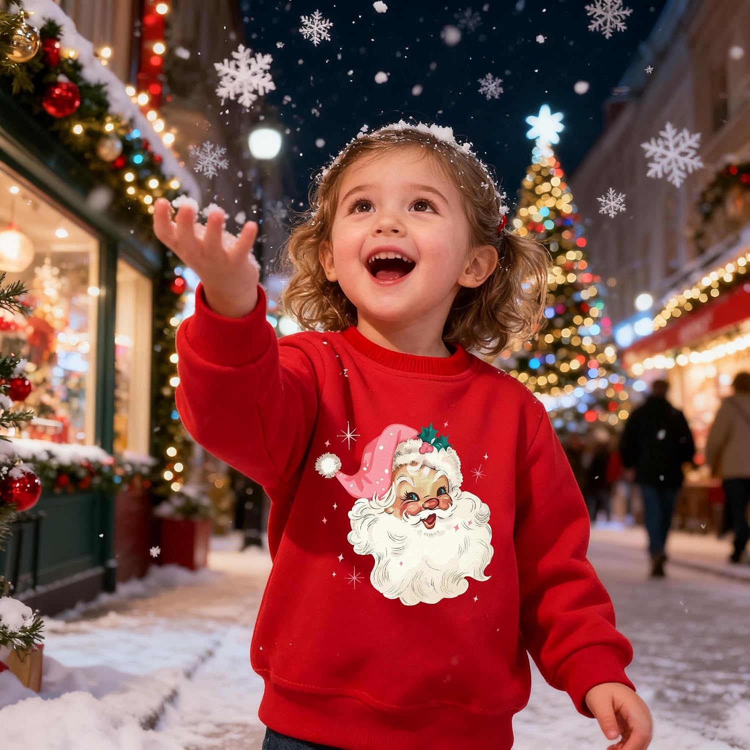 Toddler Boys Girls Christmas Sweatshirts Kids Xmas Ugly Elk Santa Goose Gingerbread Man Tops Clothes 2-7 Years