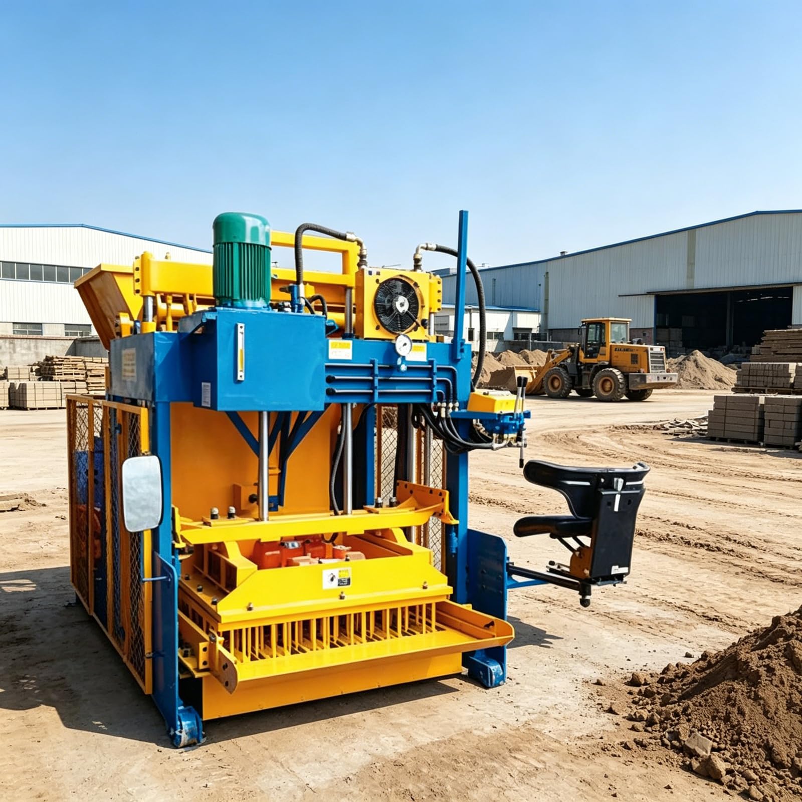 Máquina de bloques de hormigón resistente, equipo de formación de ladrillos de cemento industrial, unidad de producción de bloques hidráulicos para construcción comercial, plantas prefabricadas y