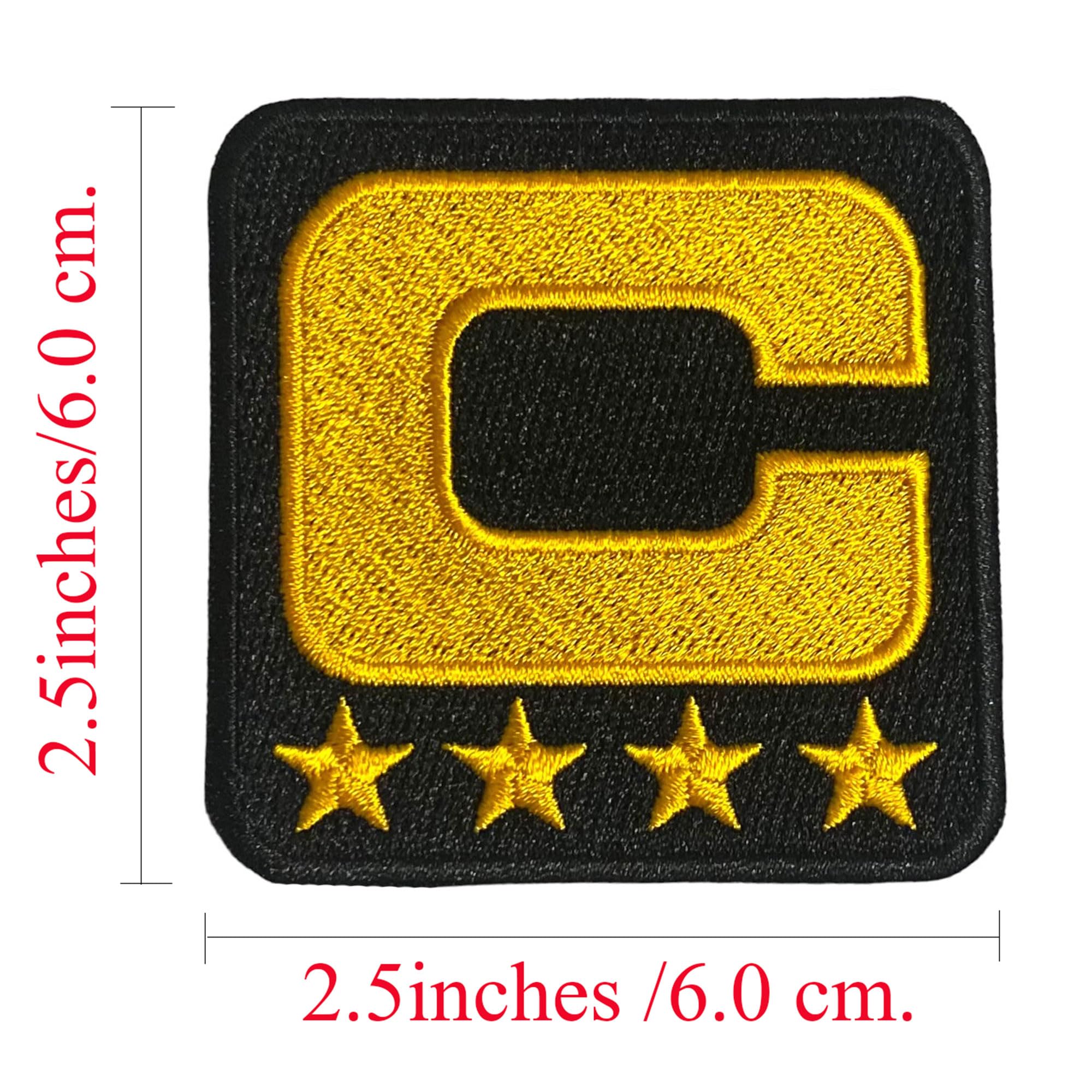 2pcs Black Gold Captain C Patch Stars Jersey Football