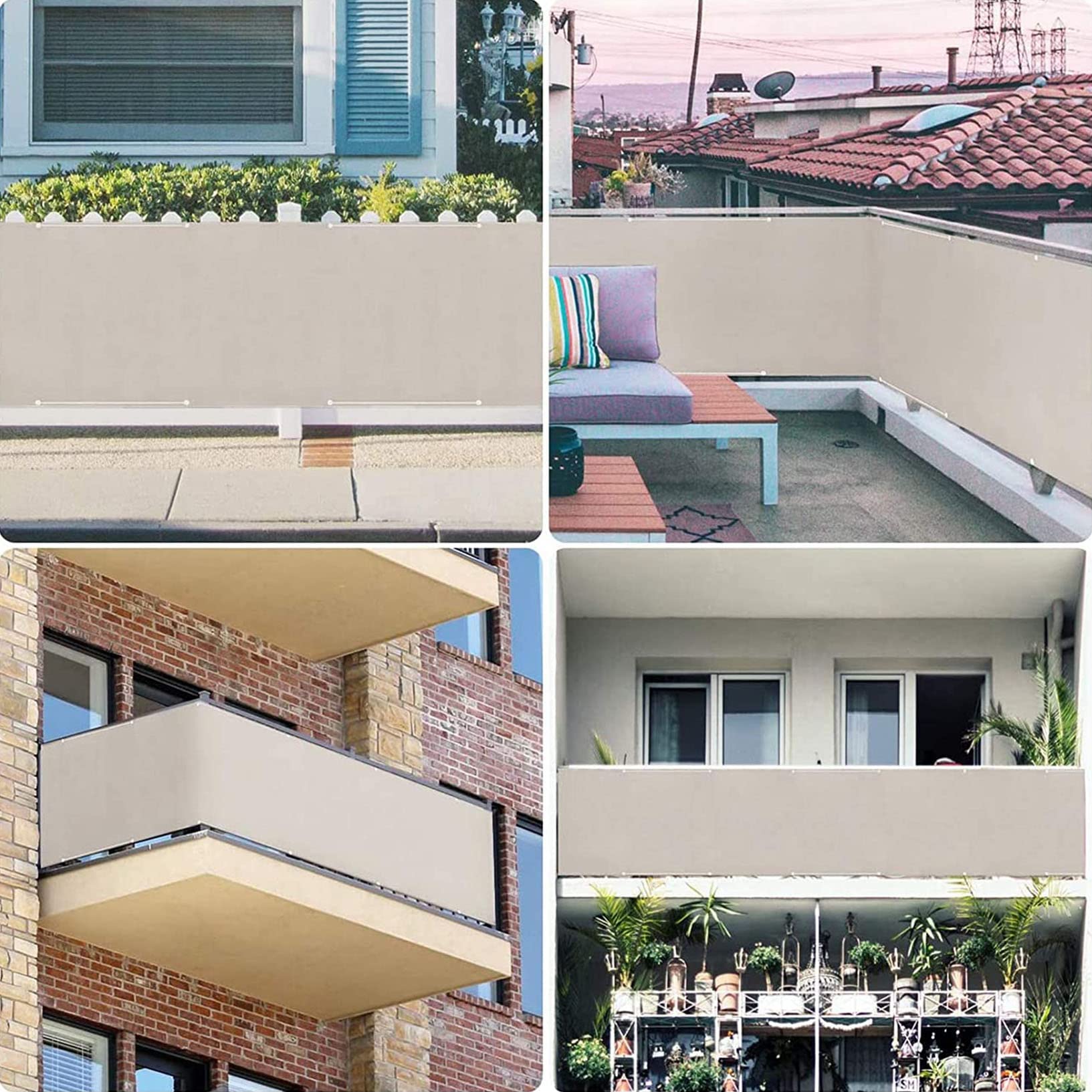 Fascette stringicavo in nylon resistenti alle intemperie per balcone, 8,5 m, protezione UV, per veranda e patio, colore marrone