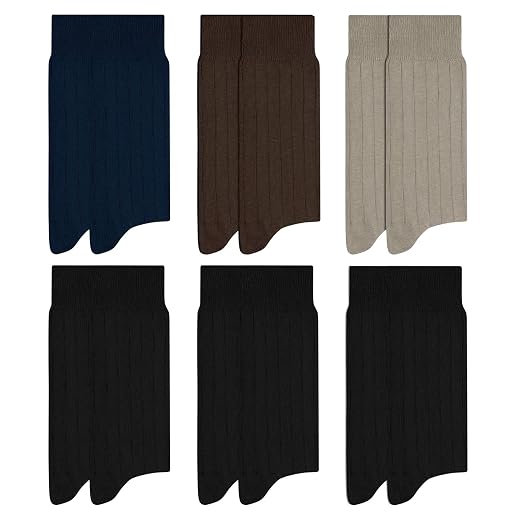 Kit 6 Pares de Meia Social Algodão Canelado Mash Masculina