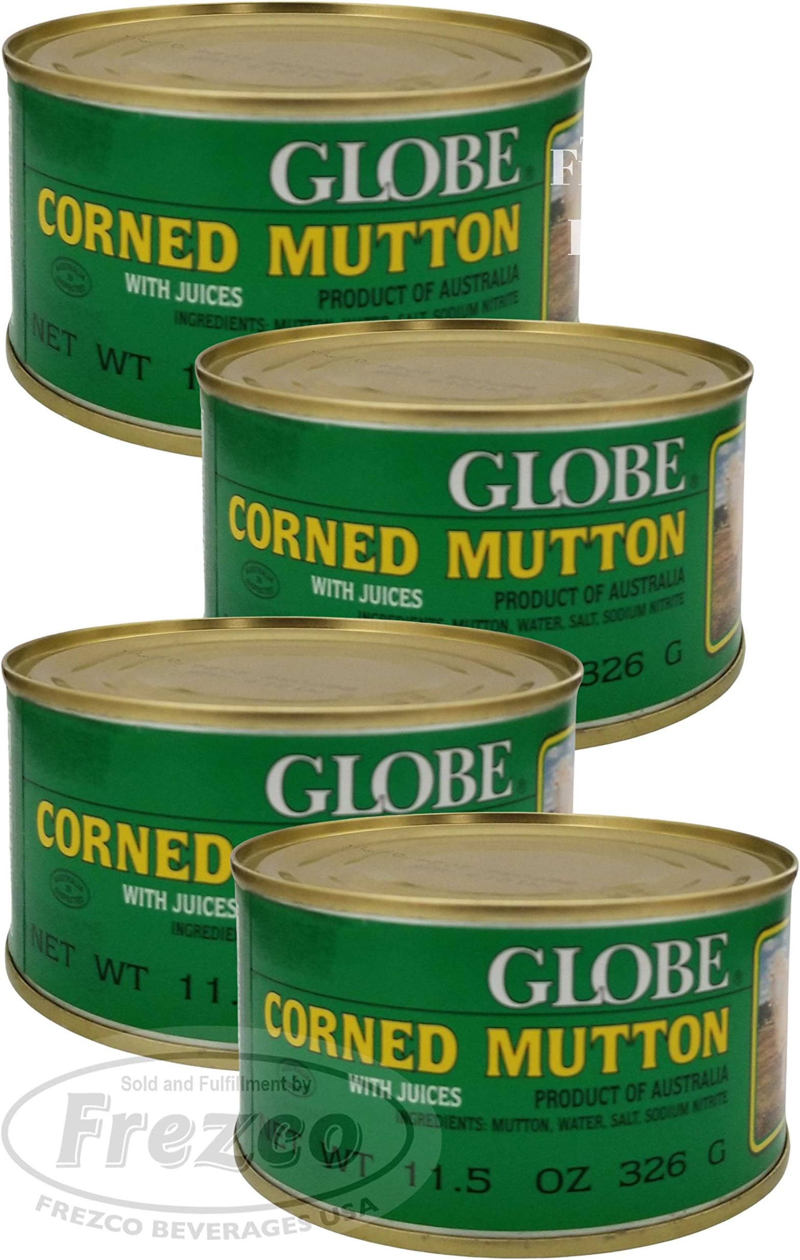 Globe Corned Mutton with Juices (Pack of 4 Tin) 11.5 Oz | HALAL