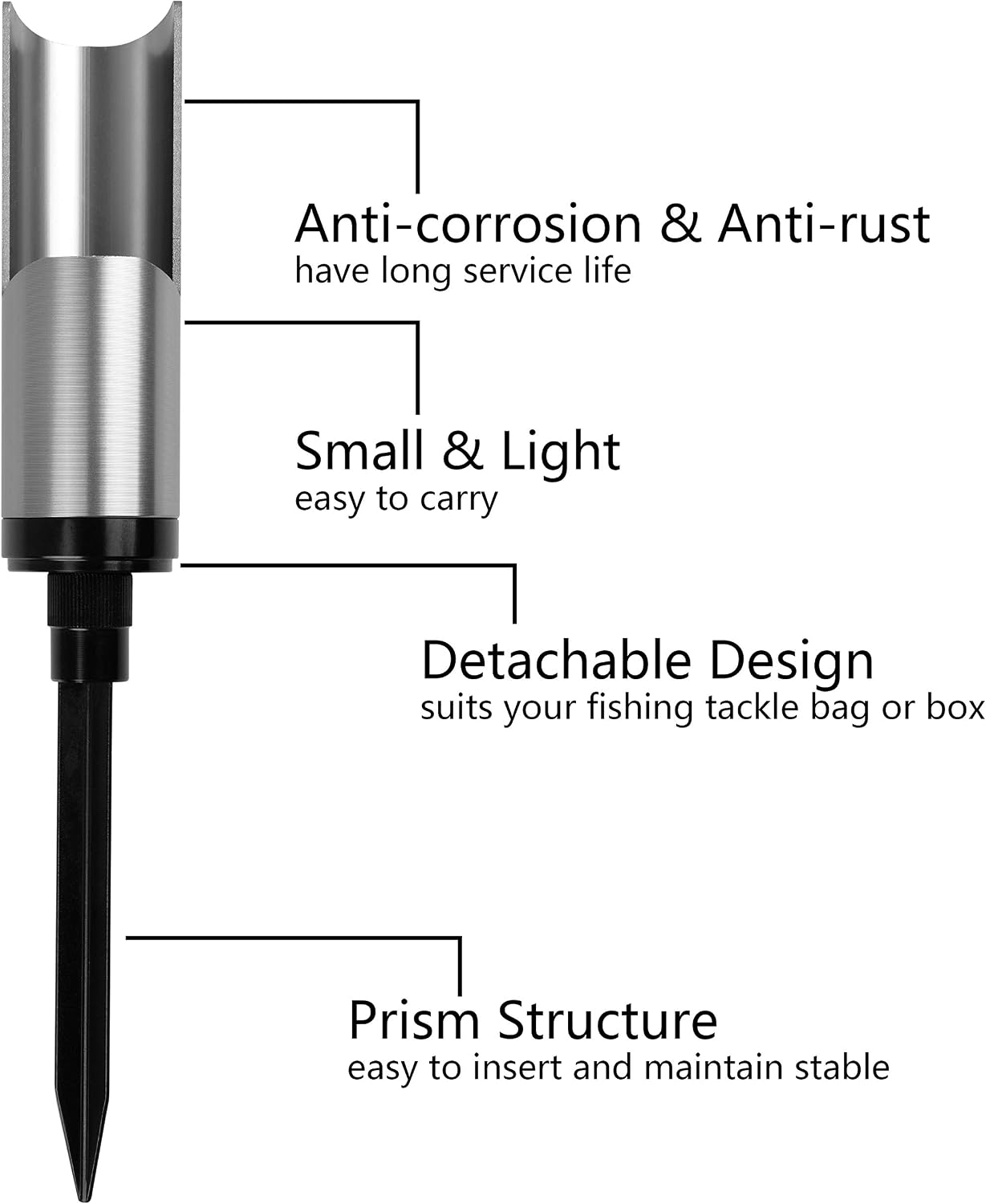 Universal Fishing Rod Pole Holders for Ground Aluminium Alloy Ground Support Stand Marine Grade for Outdoor Baitcaster Spincast Spinning Casting Fishing Rod Racks 1/2pcs image 3