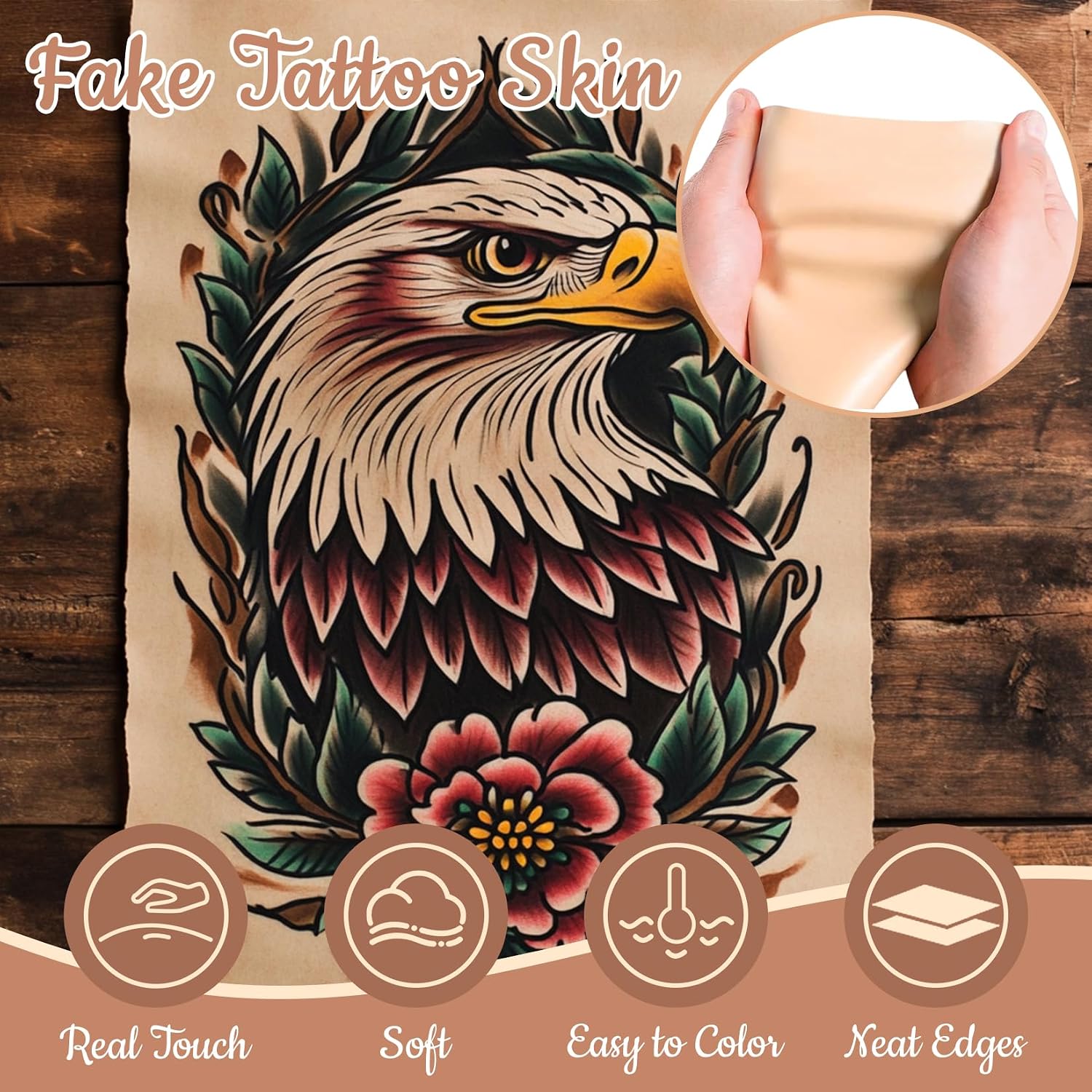 Sukh 10PCS Tattoos Practice Skin - Double Sided Silicone Training Sheets image 2