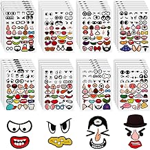 Tenceur 48 Sheets Face Stickers for Crafts, Make a Face Eyes Mouth Nose Eyebrow Decals, Funny Expression Stickers for Flower Pots, Cards, Cups, Scrapbook, Gift Bags, DIY Party Supplies SetStylish