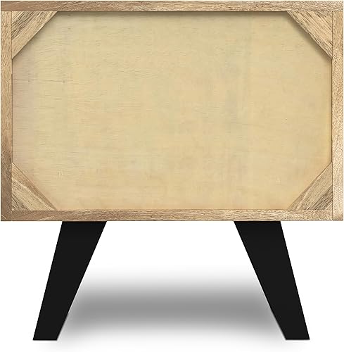 Miniatura 135 de SIMPLIHOME Lowry - Mesa auxiliar cuadrada de madera de acacia maciza y metal, de 22 pulgadas de ancho, moderna, industrial en marrón envejecido café