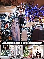 Vista 59 de Guirnalda de luces de Halloween extensible de 200 LED de color morado, extralarga de 82 pies, para interiores y exteriores, 8 modos de iluminación