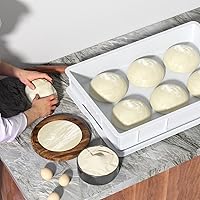 Vista 6 de Paquete de 4 cajas comerciales para masa de pizza con tapa, cajas de plástico para masa de pizza con tapa, color blanco