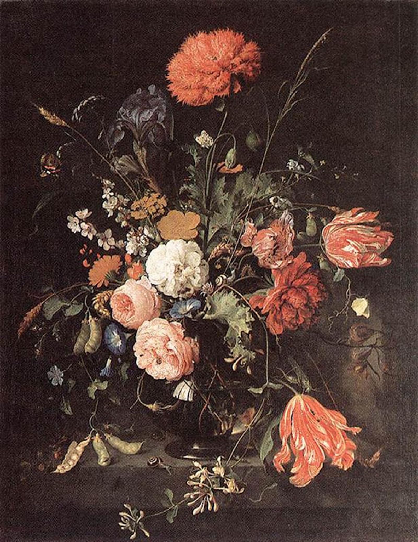 ARTXLXXBN Famous Prints Artwork Pictures Poster Painting Art Vase of Flowers by Jan Davidsz De Heem Artwork Landscape Pictures for Home Decor 60x90cm