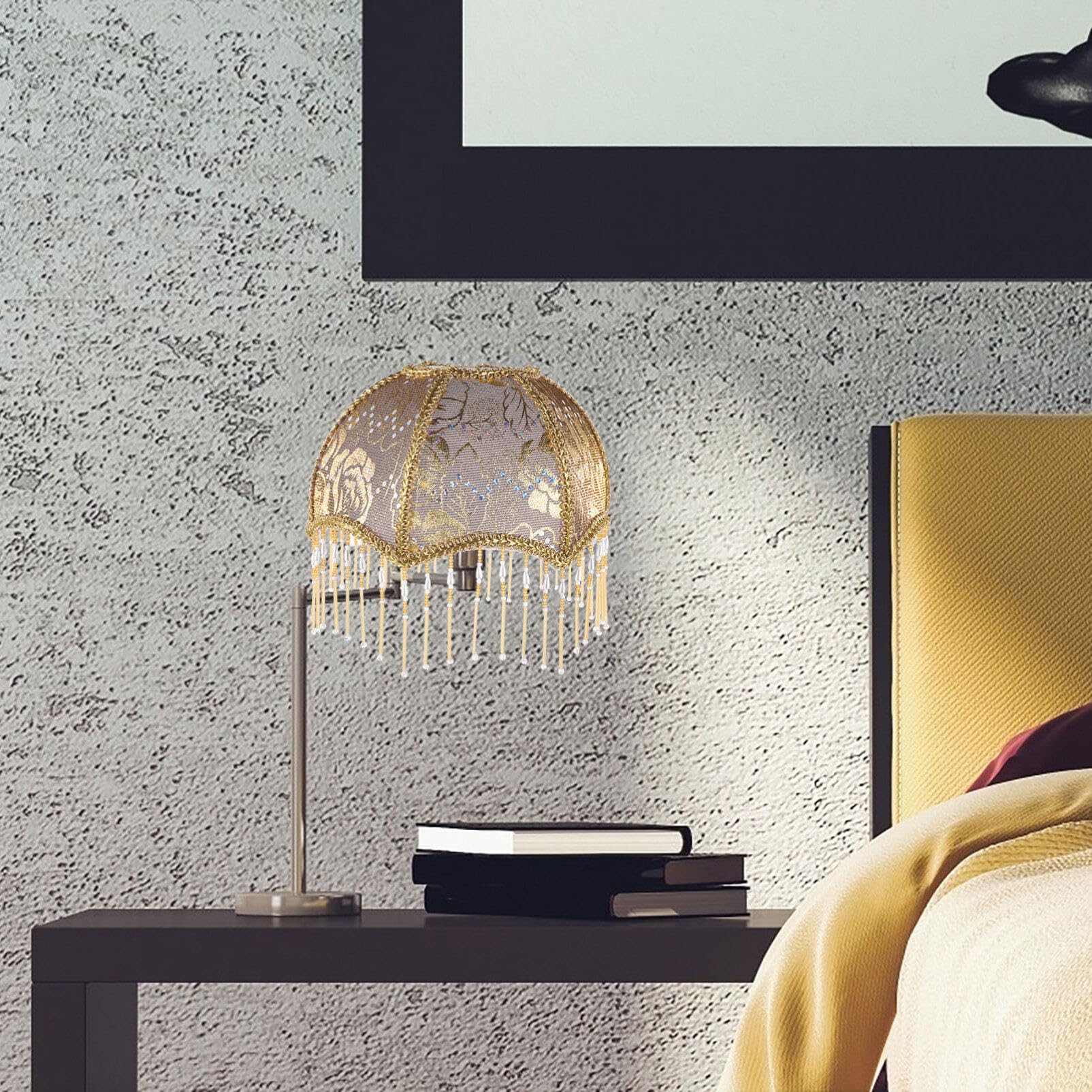 VILLCASE Paralume Vintage E27 Paralumi Grandi Coprilampada A Forma Di Campana in Tessuto Perfetto Per Il Soggiorno