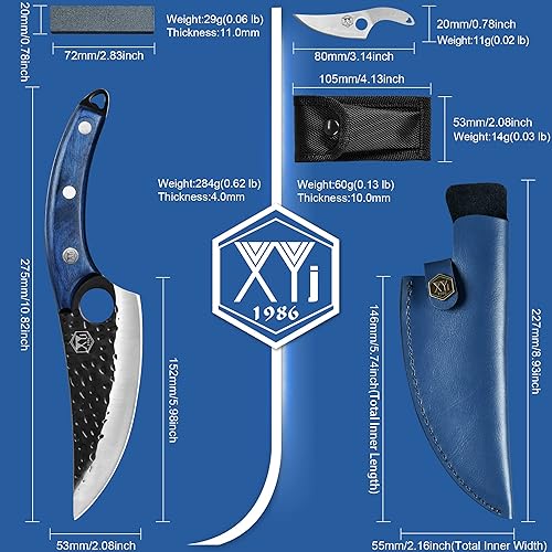 Miniatura 8 de XYJ Cuchillo de carnicero de espiga completa Cuchillos de cocina de acero de alto carbono Cuchillo de chef serbio con mangas de transporte para