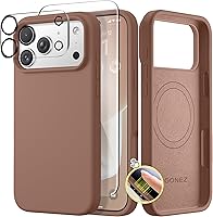 Vista 145 de GONEZ Funda de silicona para iPhone 14 Pro Max, compatible con MagSafe, con protector de pantalla + protector de lente de cámara, silicona líquida a