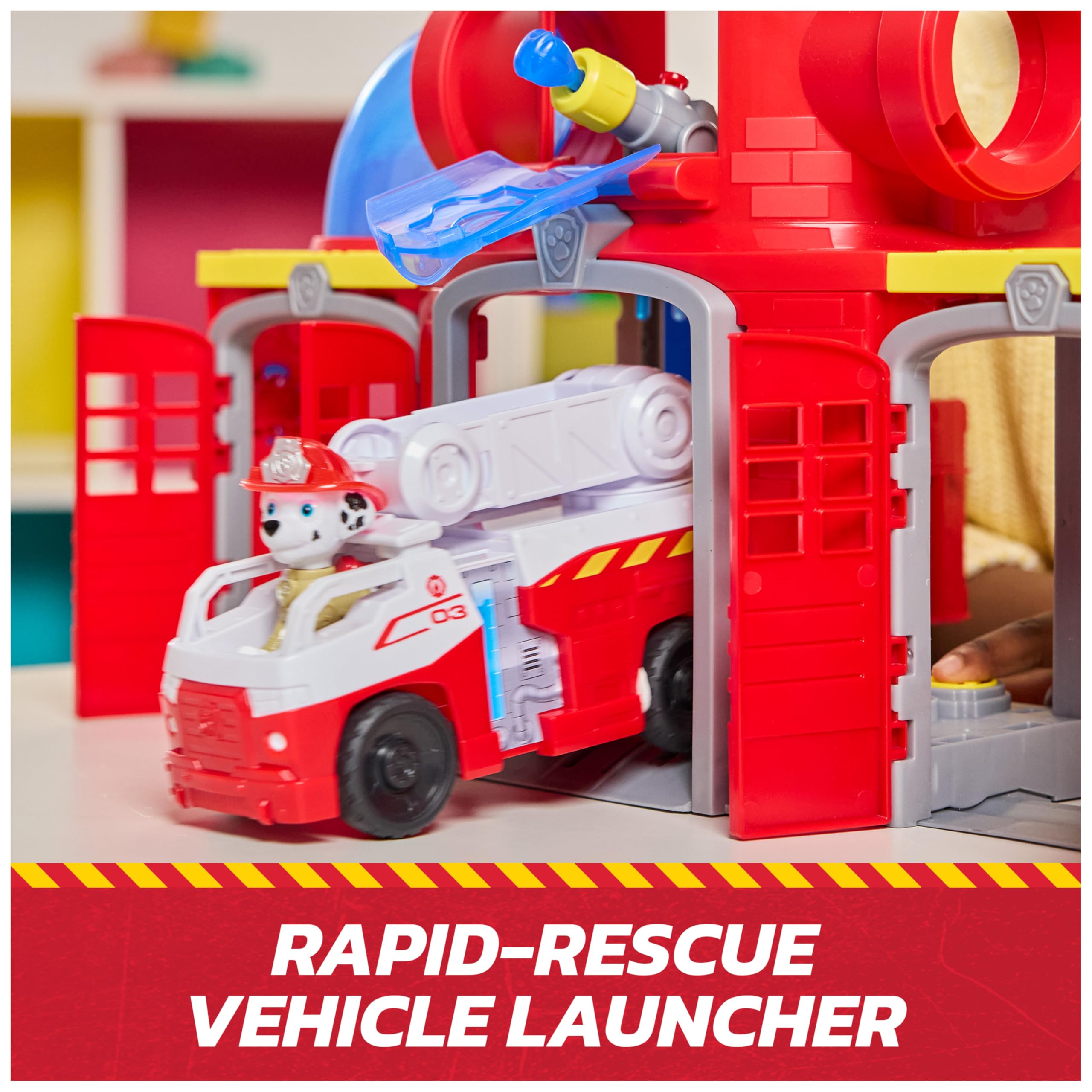 Centrum dowodzenia ratownictwem strażackim PAW Patrol z figurką Marshalla, zabawkami dla dzieci dla chłopców i dziewcząt w wieku od 3 lat