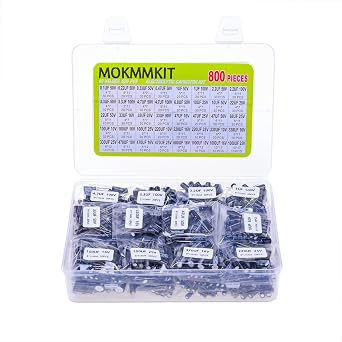 40 Values, 0.1uF-1000uF, Aluminum Electrolytic Capacitor Assortment Kit