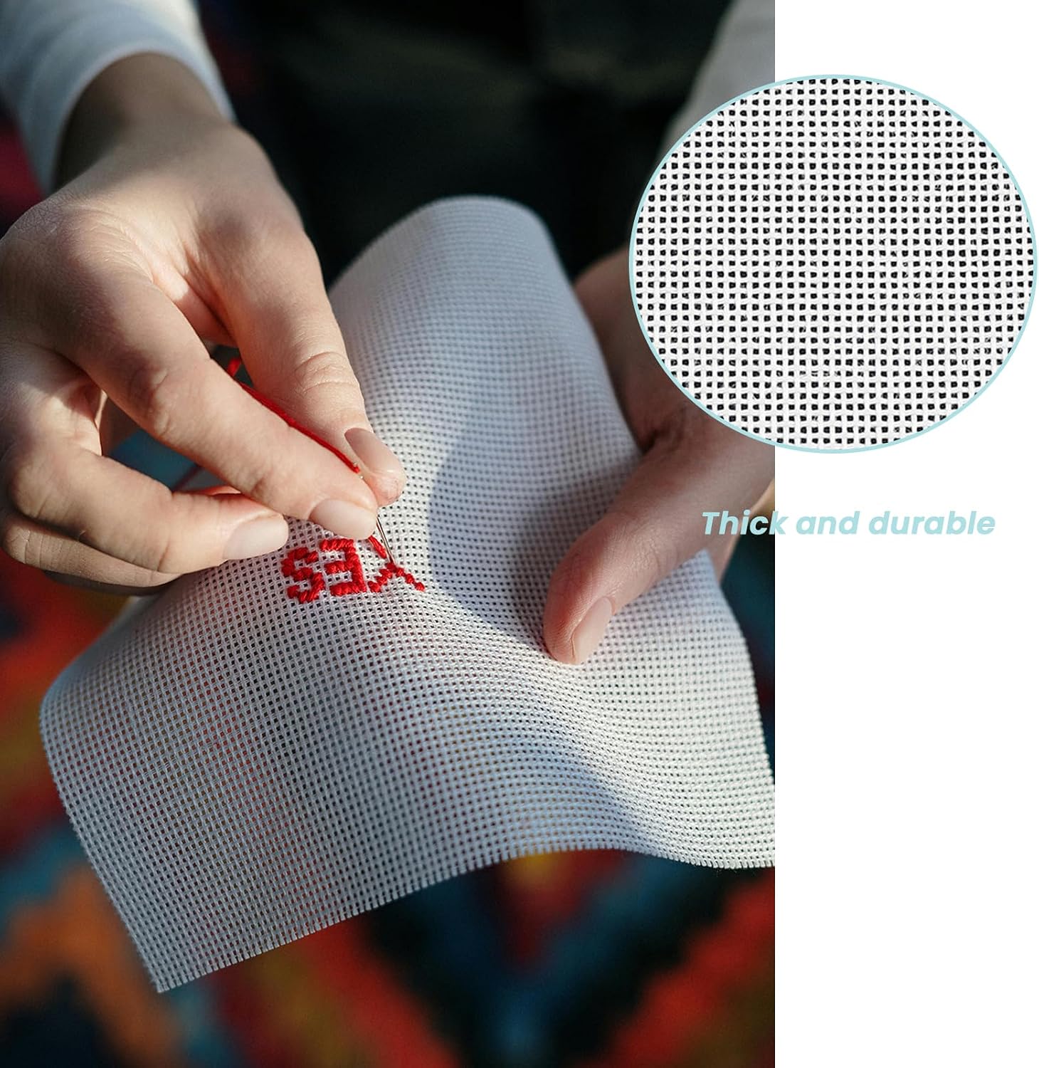 8Pack White Needlepoint Canvas, Pure Cotton Mesh Canvas Sheets, 13 Mesh Blank Embroidery Canvas Sheets for Knit and Crochet Projects (8 x 8 Inch)