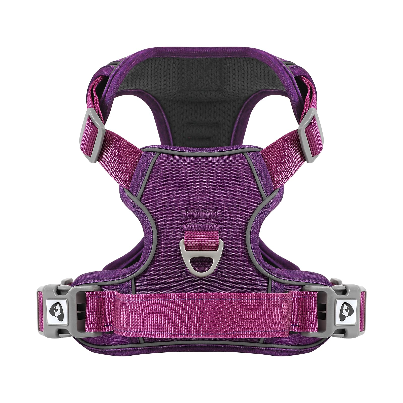 Belababy Large Dog Harness, Anti Pull Dog Harness with Soft Padded Handle for Walking Training, Adjustable Reflective for Small Medium Large Dogs, Purple XL