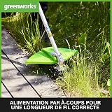 Greenworks 48V Cordless Strimmer with Grass Trimmer, 40cm Cutting Width, Lightweight, 2mm Dual Nylon Line, Two of 24V 4Ah Batteries & Twin Charger, 3 Year Guarantee - 5