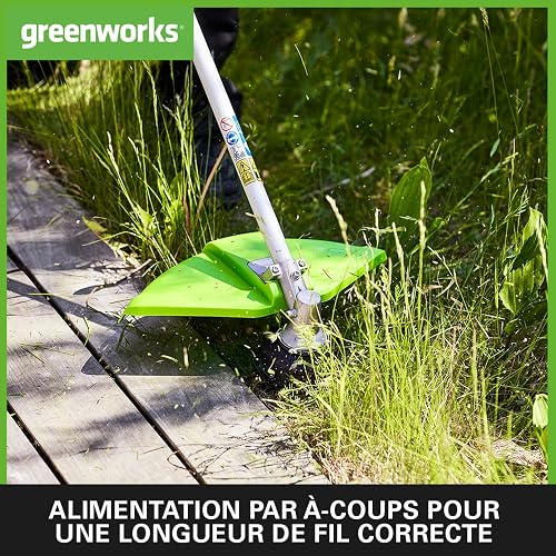 Greenworks 48V Cordless Strimmer with Grass Trimmer, 40cm Cutting Width, Lightweight, 2mm Dual Nylon Line, Two of 24V 4Ah Batteries & Twin Charger, 3 Year Guarantee - 5
