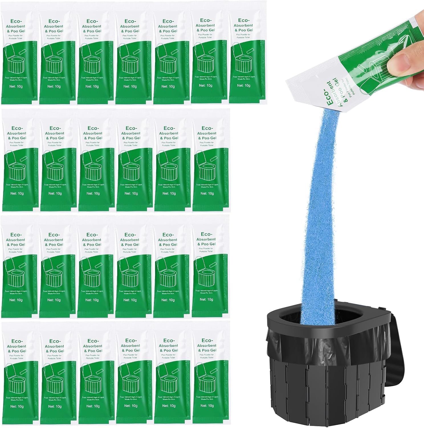 Siewl Poo Gel for Portable Toilet, Poo Gel for Camping Toilet, Poo Deodorizing Treatment Portable for car Camping Camping Toilet Bags