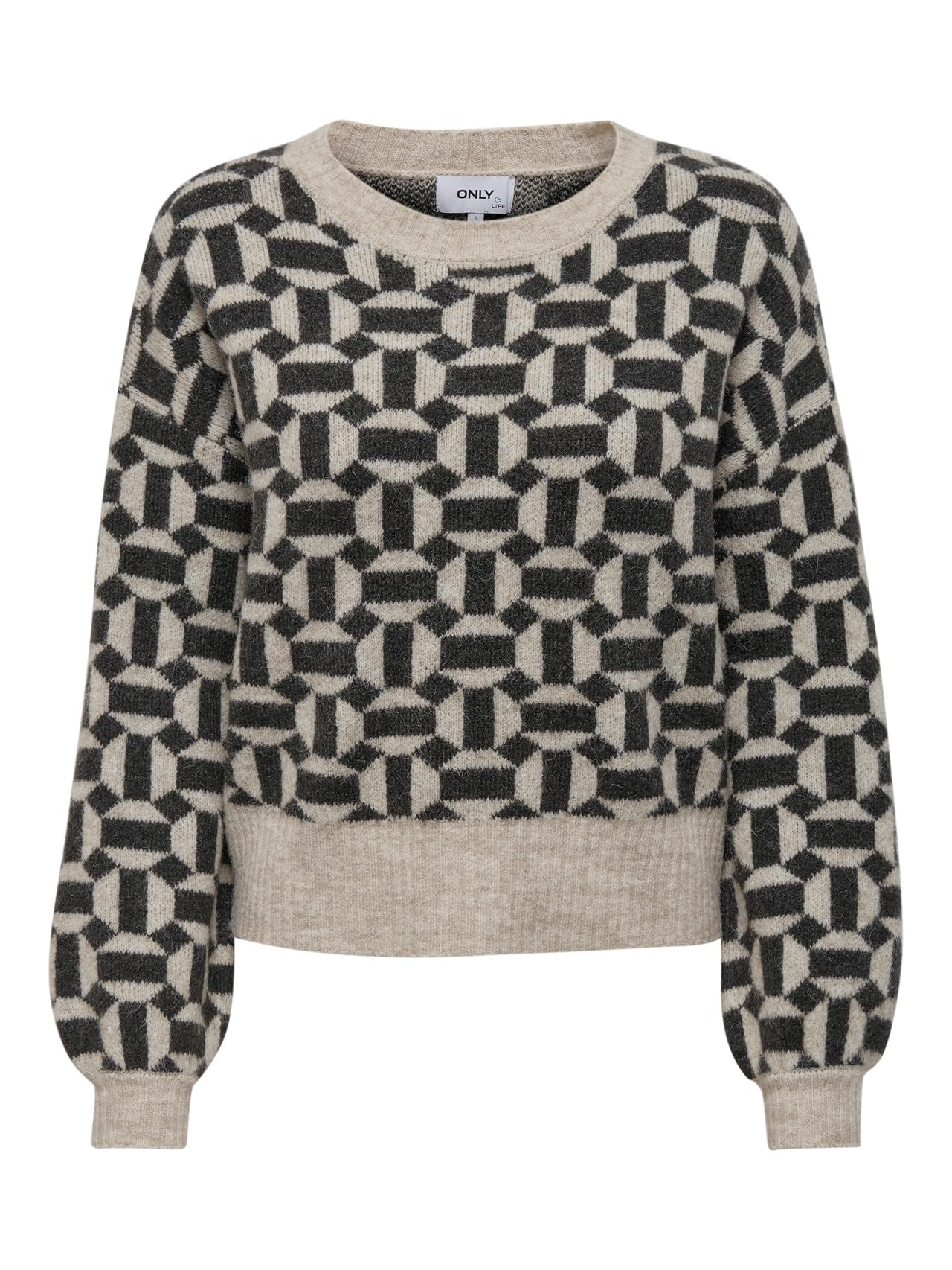 ONLY Onlgeo Life L/S Pullover Knt Maglione Lavorato a Maglia Donna