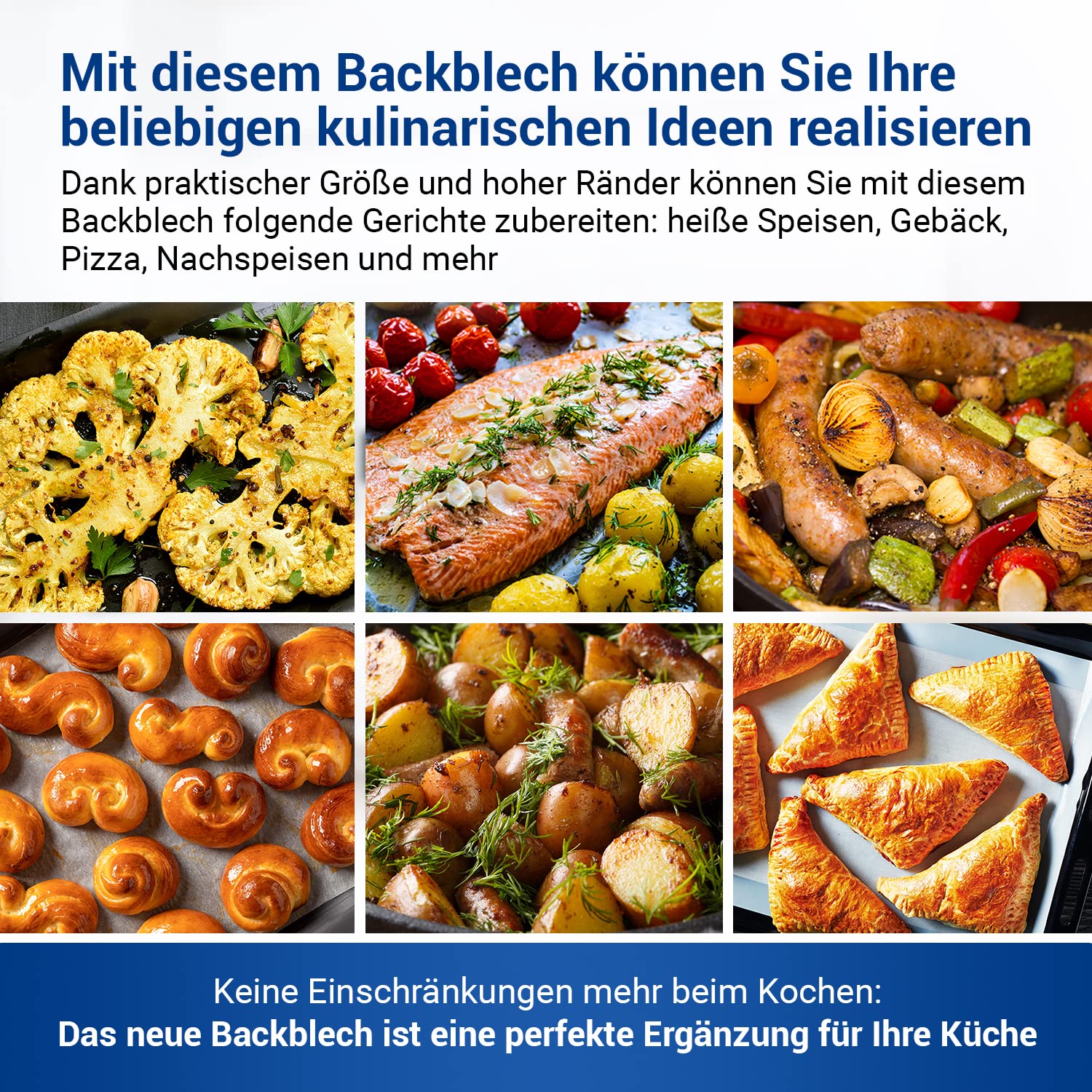 VIOKS Blacha do pieczenia emaliowana, 465 x 375 x 26 mm, zamiennik do Neff Z1342X0 00574910 blacha do piekarnika - blacha do piekarnika Siemеns Constructa Bosch - Baking Sheet