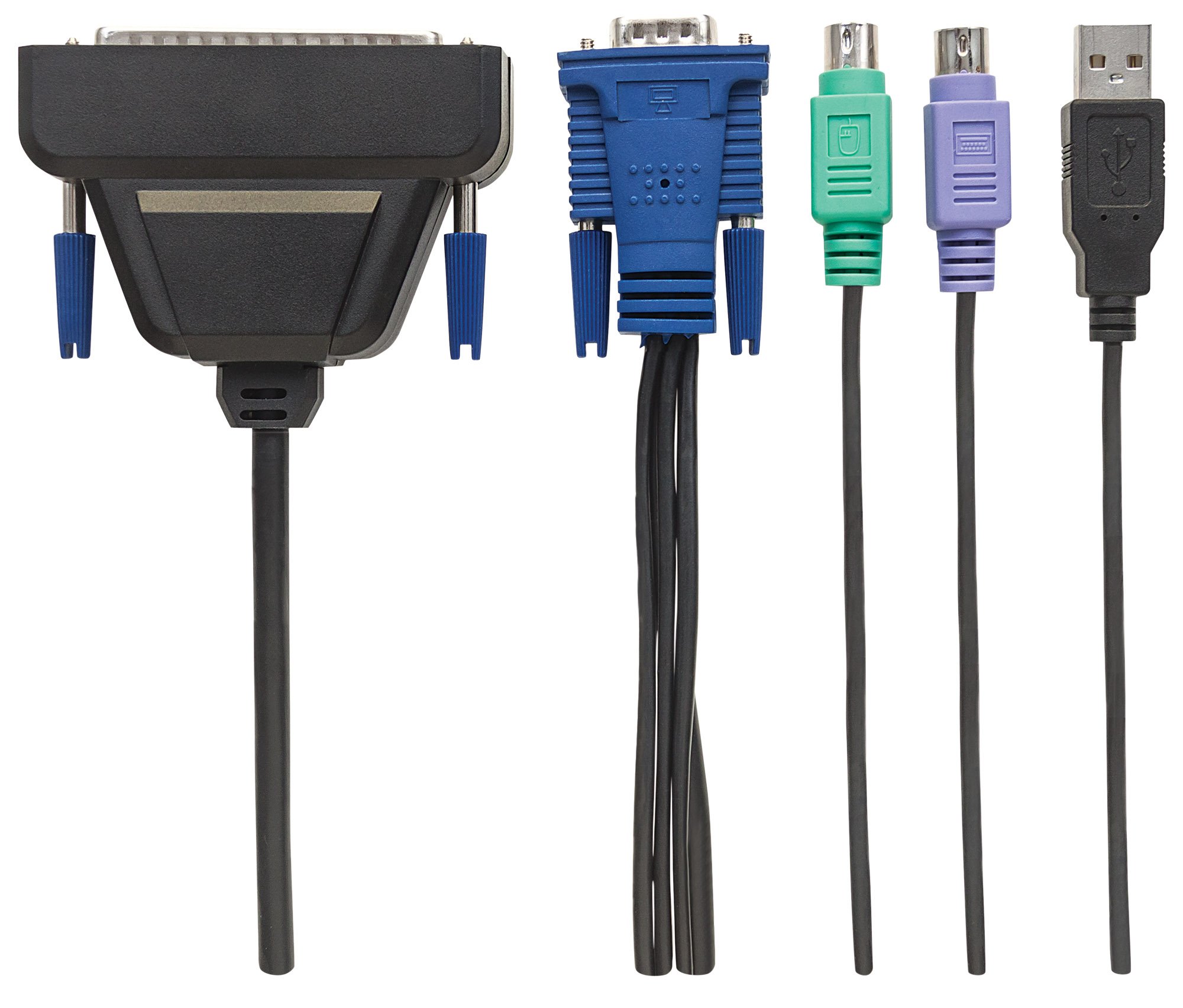 INTELLINET 507769 - Cavo VGA a 1 porta per console KVM contiene PS/2 USB e spina VGA, colore: Nero