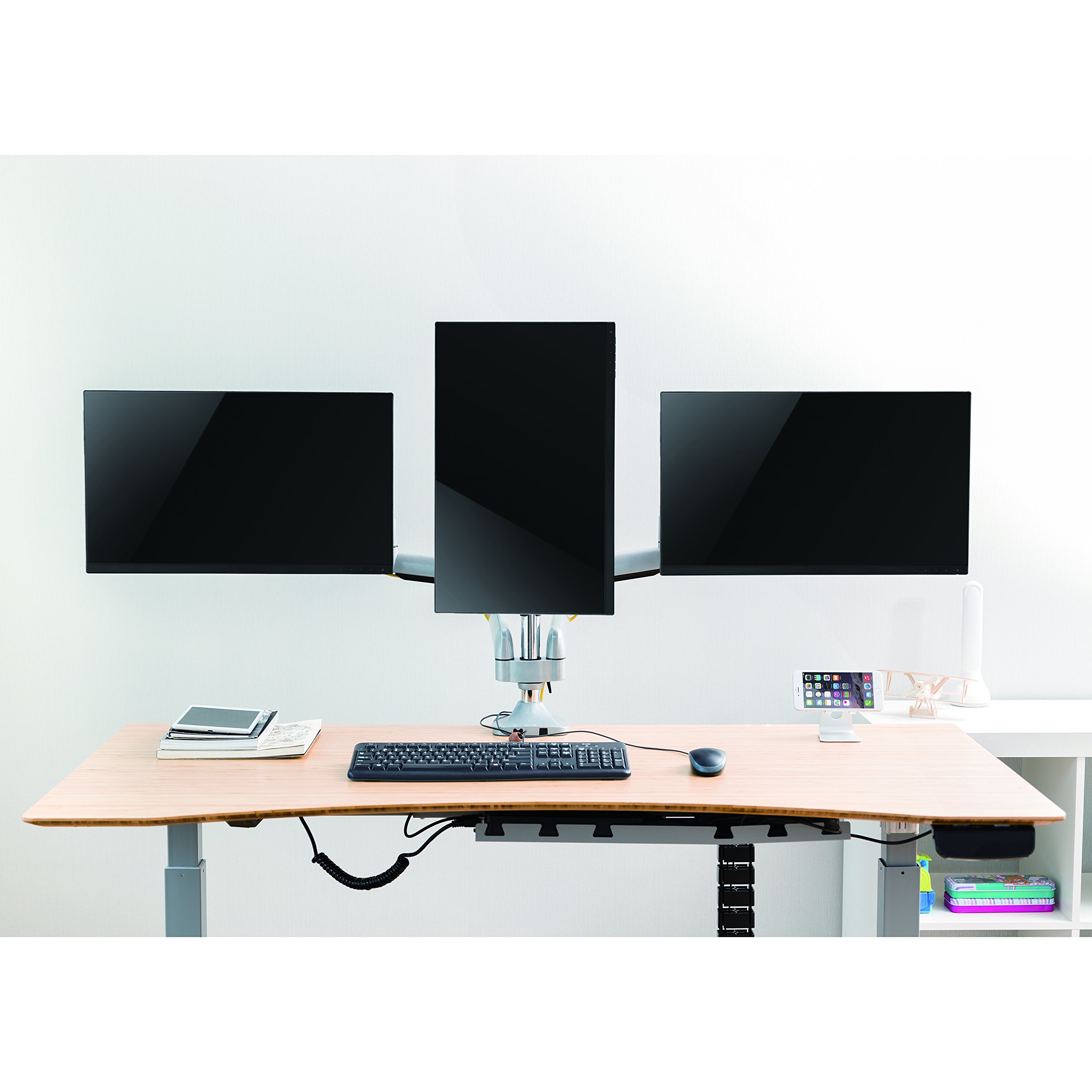 LogiLink BP0052 3-fach Monitor-Schreibtischst?nder 7 kg Belastung, 33,02-81,28 cm (13-32 Zoll) Silber