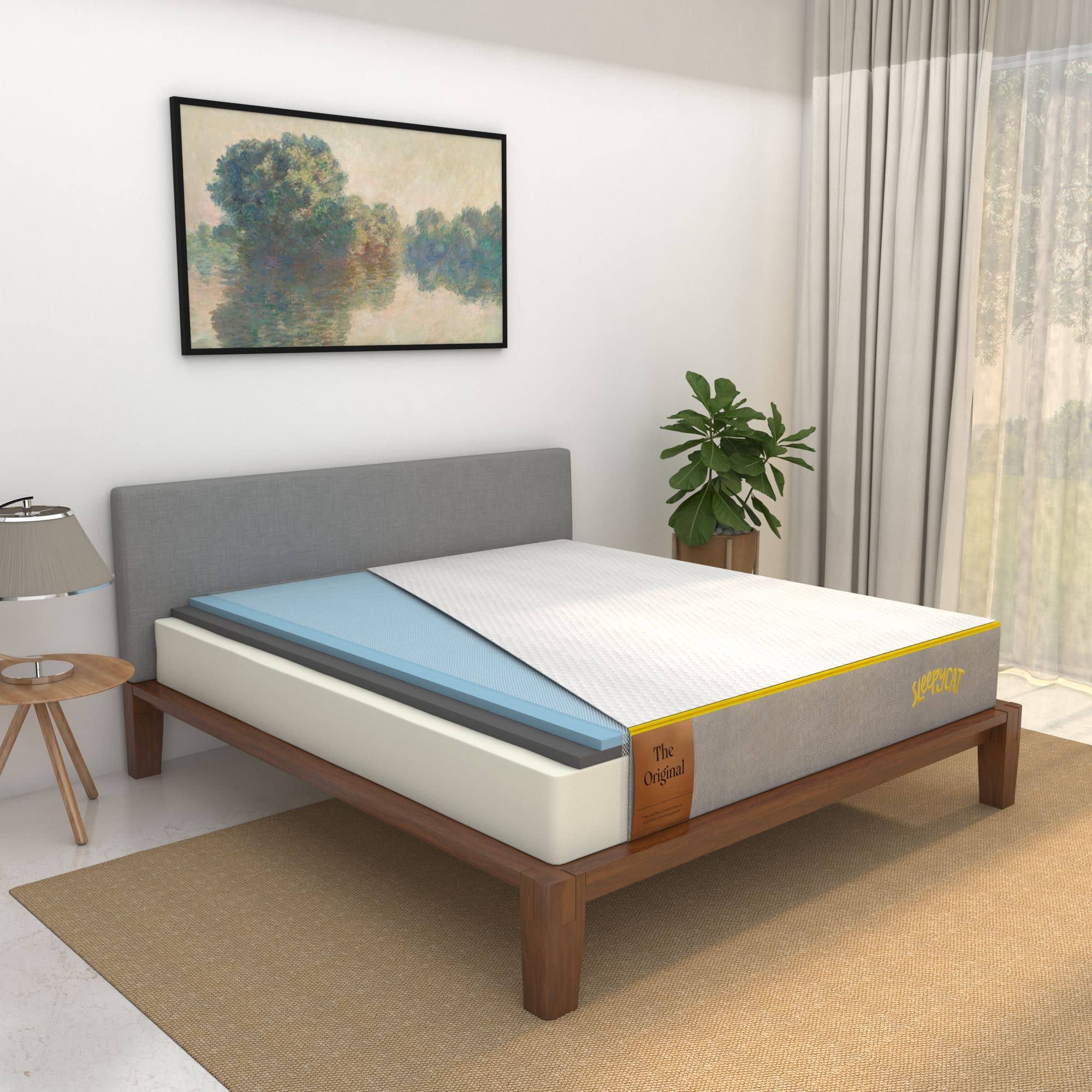 SleepyCat Original Ortho Mattress with AirGen™ Memory Foam | Medium Firm Feel for Balanced Comfort | 8 Inch |SoftTouch Bamboo Zipper Cover | 10 Years Warranty (Queen Size,78x66x8 Inch)