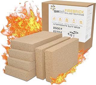 USL Insulating Fire Bricks 2500F Pack of 6 Firebricks for Internal Lining Heating Units Insulating Warming Layer for Fireplace, Steel Furnace, Wood Stove, Ceramic Oven Kiln, Blacksmith Forge