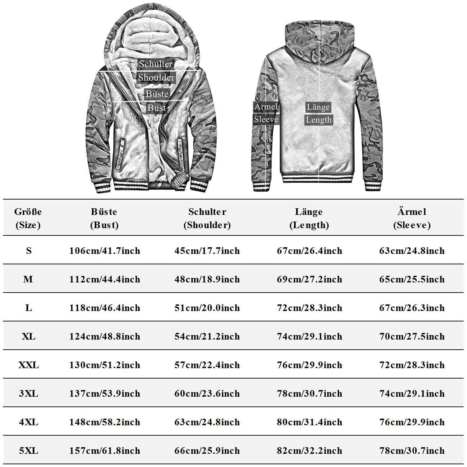 LEZUAN Felpa con Cappuccio Uomo Inverno Caldo Hoodie con Cerniera Integrale Felpe Uomo Manica Lunga Pullover Giacca di Spessore Cappotto in Pile Foderato