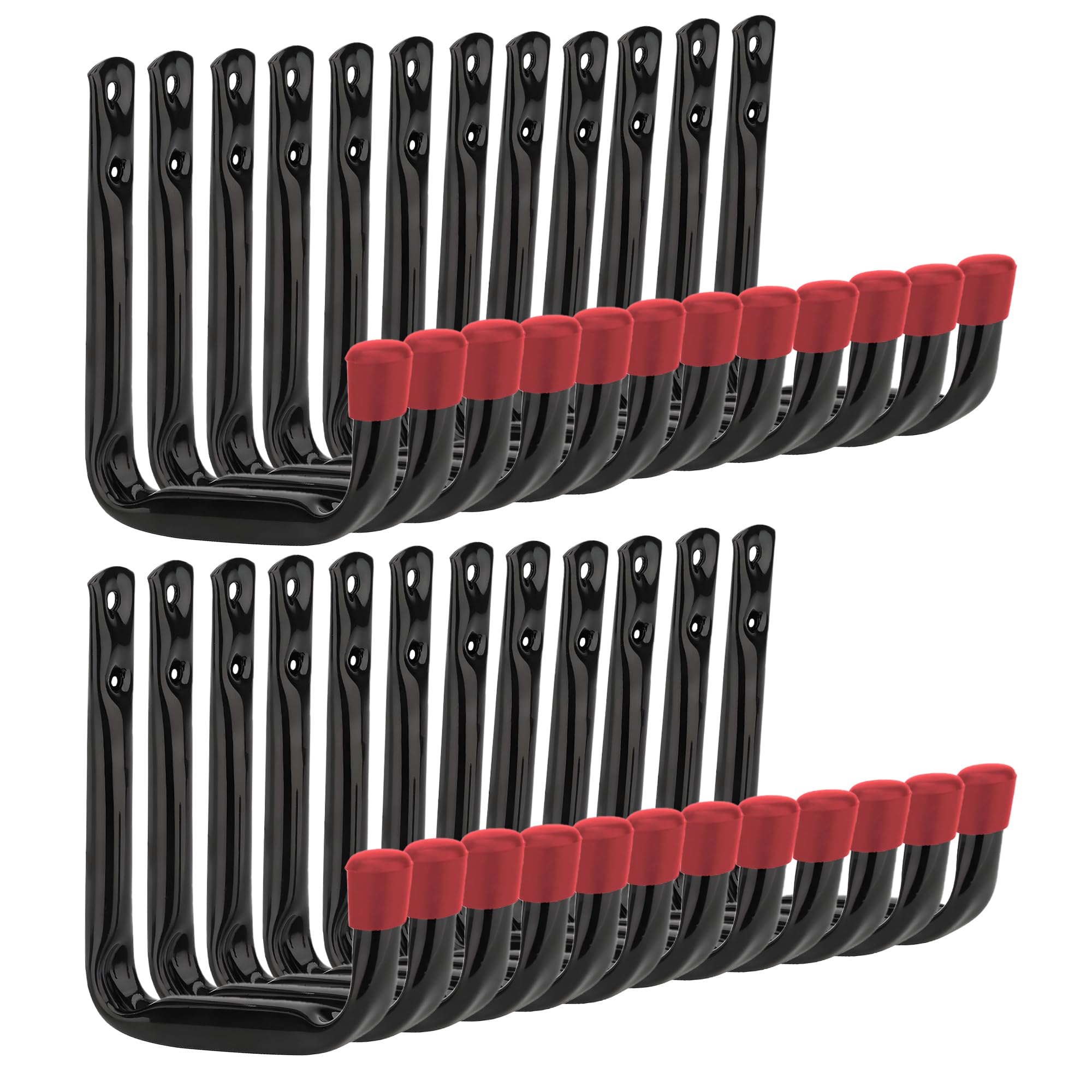 onesto Pack of - 24 Utility Hook Set Garage Storage, Black, 24 pcs Utility Hook