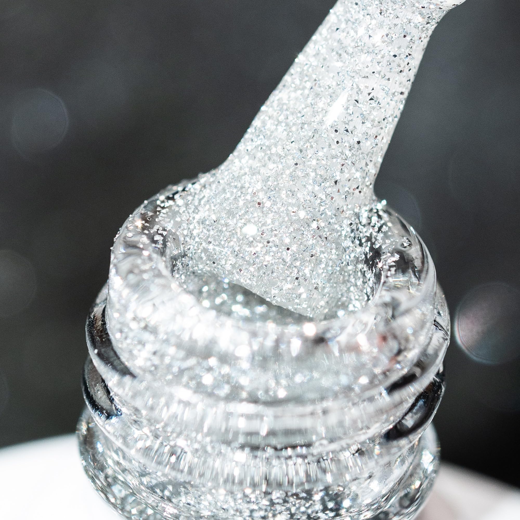 BURANO Silver Reflective Glitter Gel Nail Polish, UV LED 7.3ml Sparkle Nail Polish Holographic Glitter Gel Curing Need for DIY Home S11