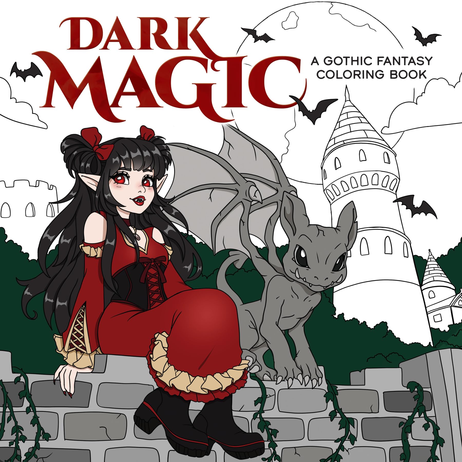 Dark Magic: A Gothic Fantasy Coloring Book (Dover Adult Coloring Books)