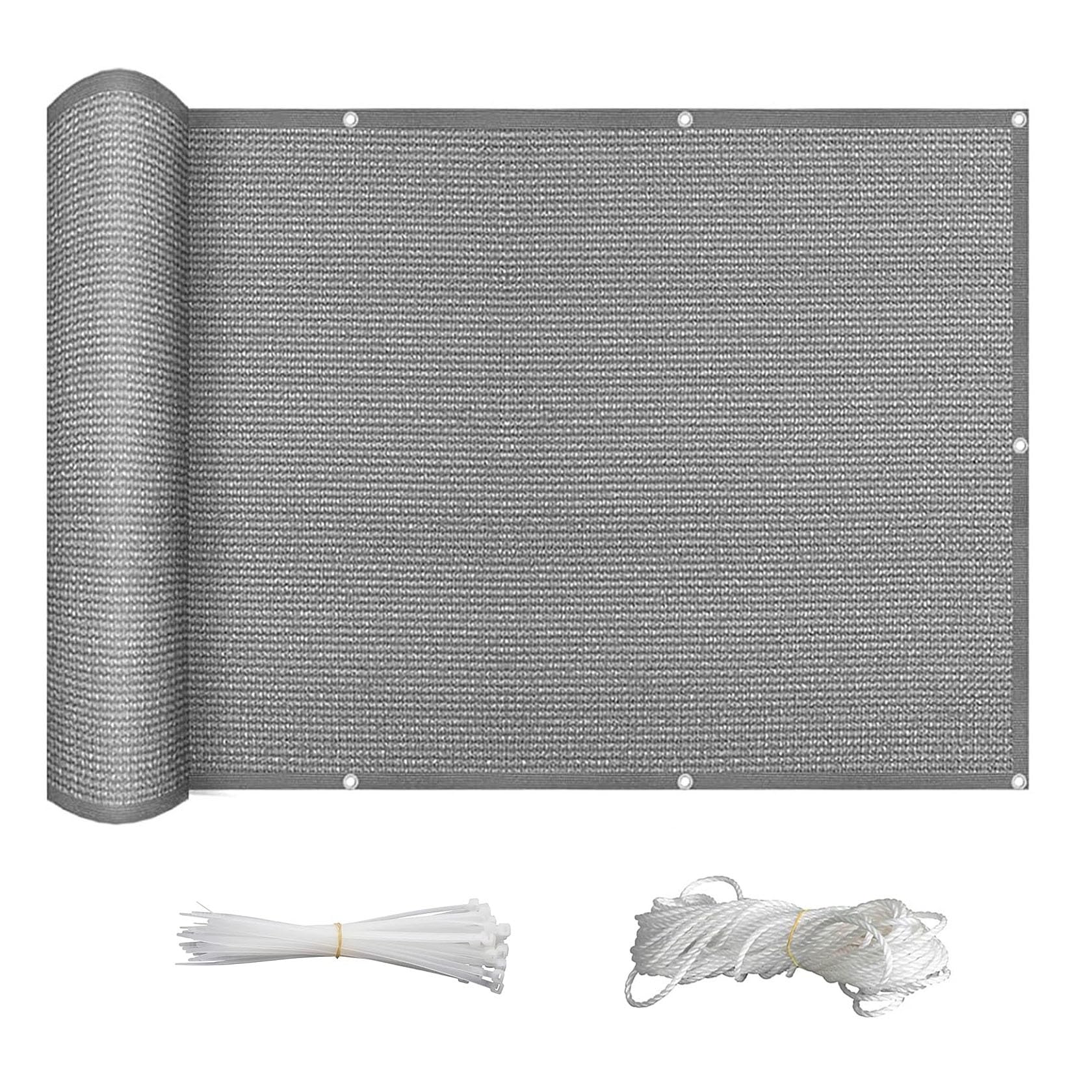 Filet d'ombrage pour terrasse et jardin : voile gris 2.8x3m idéal contre le vent extérieur