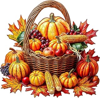 Jigfoxy Wooden Puzzles for Adults, Fall Wood Puzzle for Adults, Unique Animal-Shaped Wooden Jigsaw Puzzle, Christmas Thanksgiving Gifts for Puzzle Lovers, Family and Friends (S-8.5 * 8.2in-100pcs)