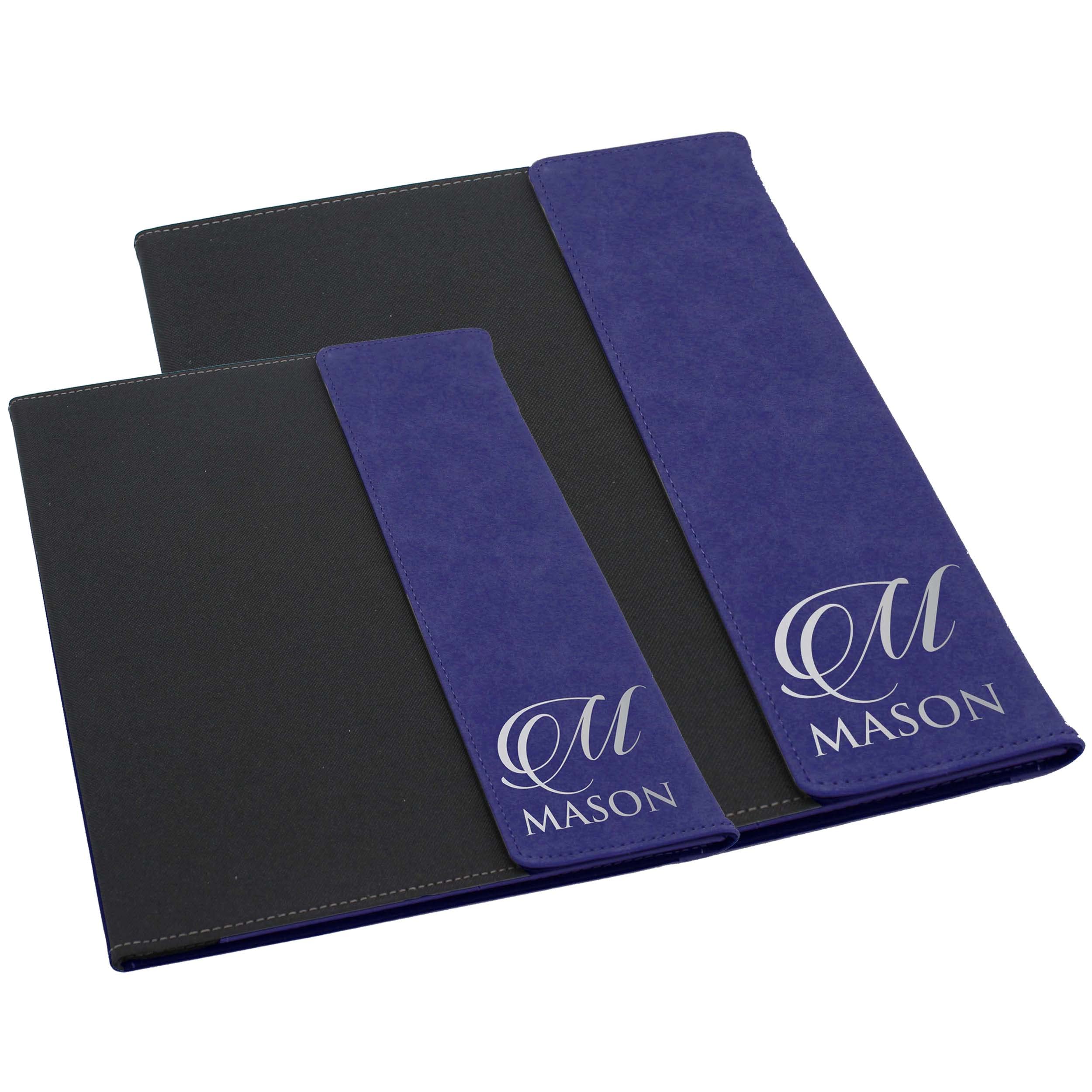 My Personal Memories Personalized Portfolio with Custom Monogrammed Flap - Engraved Teacher, Student, Business, Man, Woman, Gift (Blue Flap)