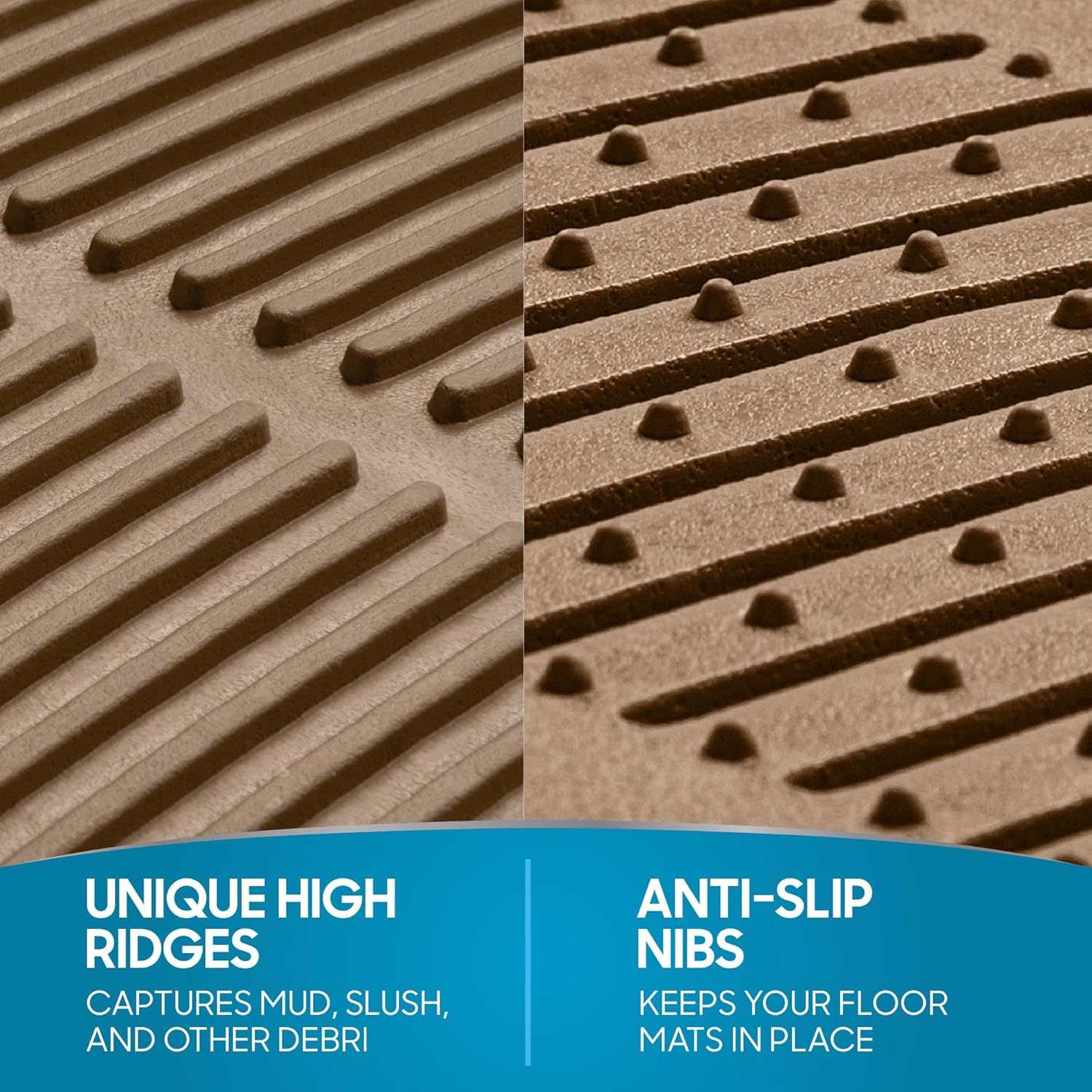 Heavy Duty 4pc Front & Rear Rubber Floor Mats for Car SUV Van & Truck-All Weather Protection Universal Fit - Image 6