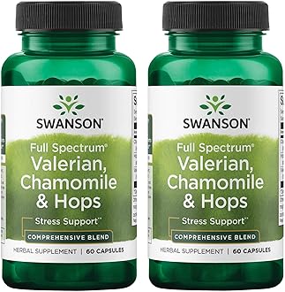 Valerian, Chamomile & Hops - Full Spectrum Herbal Supplement Promoting Relaxation & Comfort - Natural Formula Supporting Mind & Body Wellness - (60 Capsules) (2 Pack)