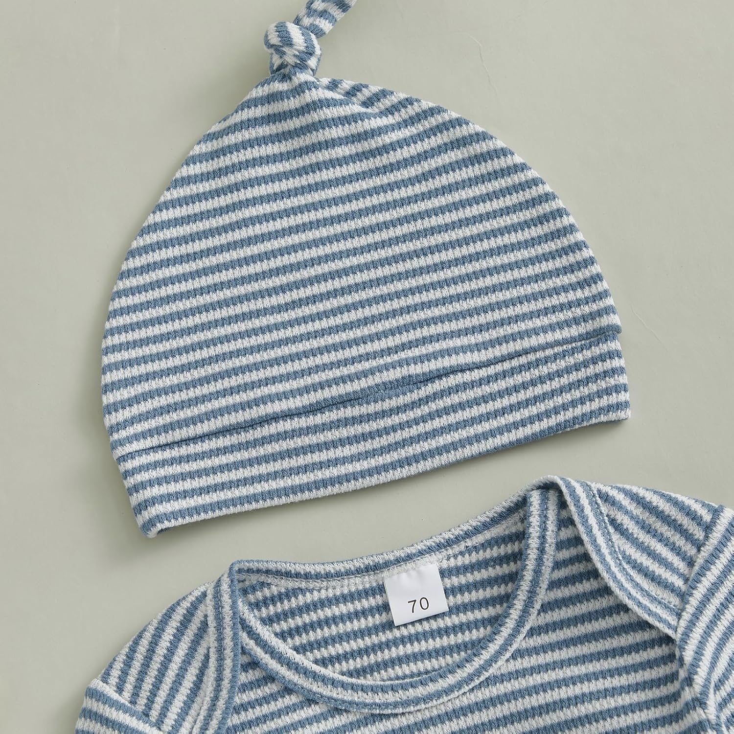 Newborn Baby Boy Clothes Mamas Boy Romper Striped One Piece Jumpsuit Hat Fall Winter Coming Home Outfit - Image 6