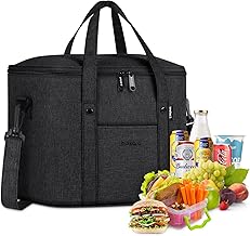 Lunch Bag for Men Women Insulated Lunch Box Reusable Lunch Bags Waterproof Leak-Proof Lunch Tote Bag Lunch Pack for Office Picnic Hiking,Black