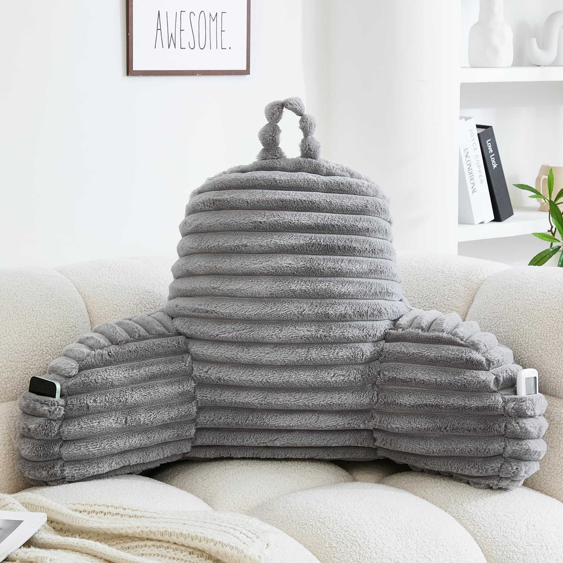 Nestl Backrest Bed Pillow Reading Pillow Target WERDIM Reading Pillow For  Sitting In Bed, Faux Fur Back Pillow For