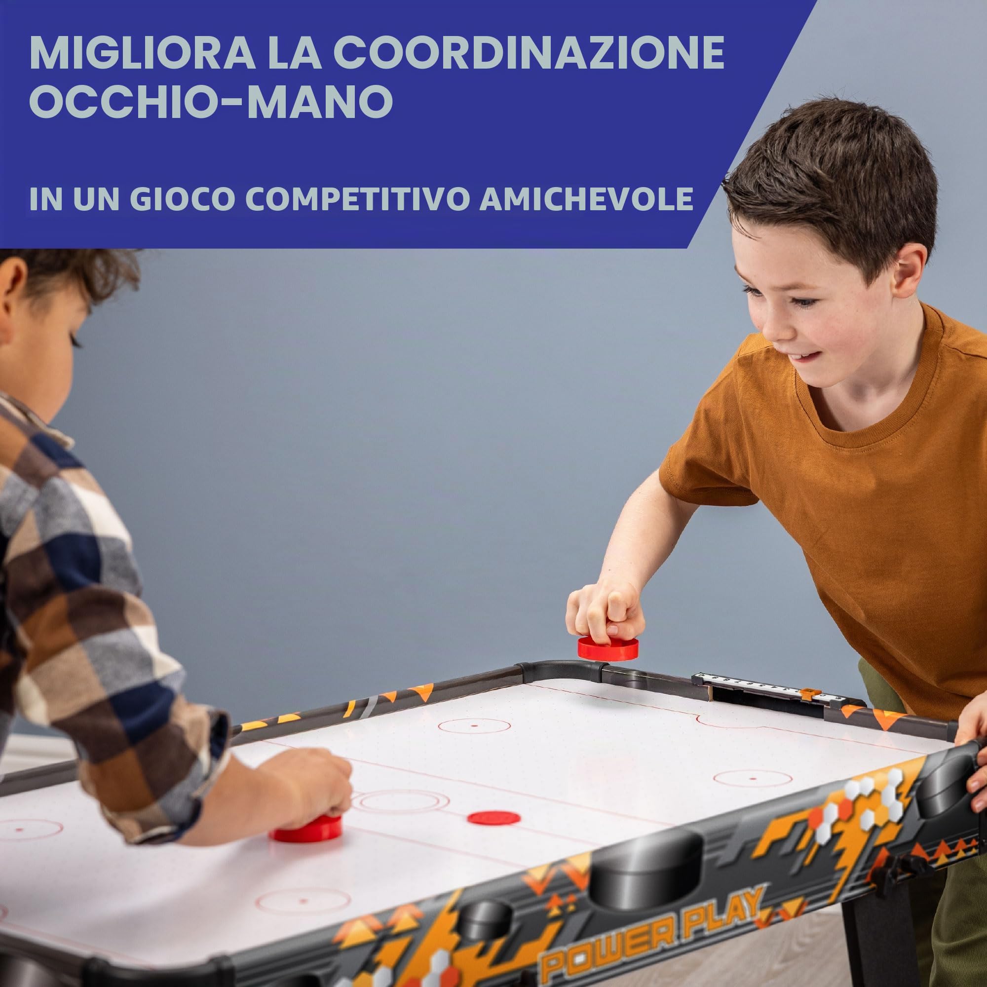 Powerplay 3ft Air Hockey Table, Mini Air Hockey Football Game for Kids & Adults, Compact & Portable, Easy Storage, Gift for Boys and Girls