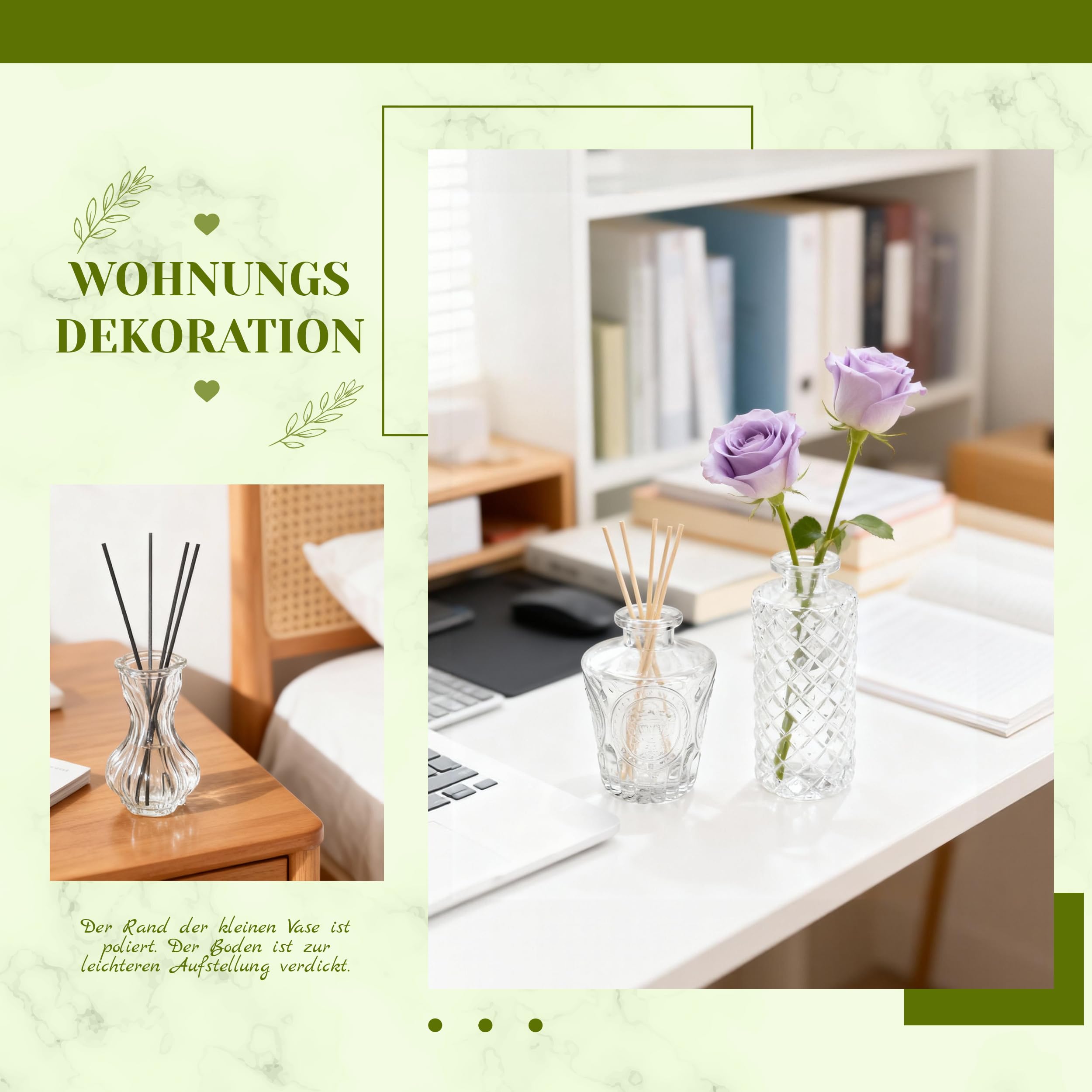 BTSD-home 20 Stück Blumenvase Set, Kleine Vasen für Tischdeko mit elegantem Design, robust zur Hochzeitsdeko, Tischdeko und Party Deko