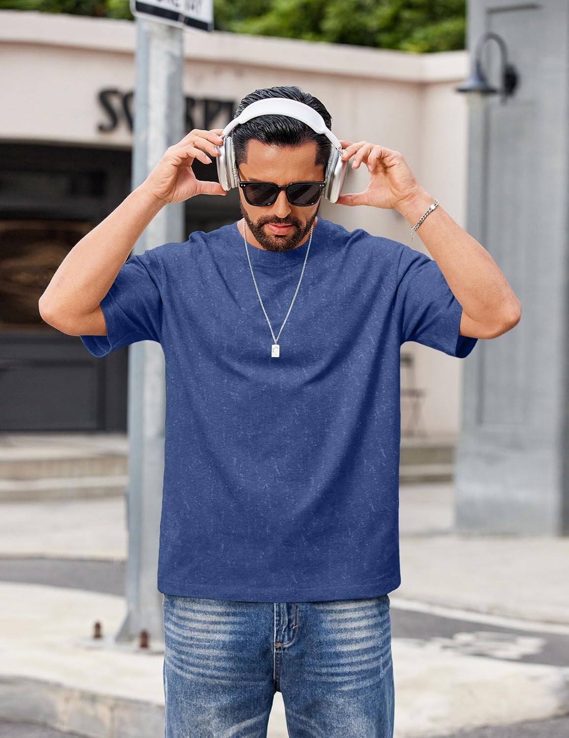 COOFANDY Men's Cotton T-Shirts Oversized Shirt Short Sleeves Streetwear Loose Fit Summer Tee Tops Washed Basic Unisex Shirts - Image 3