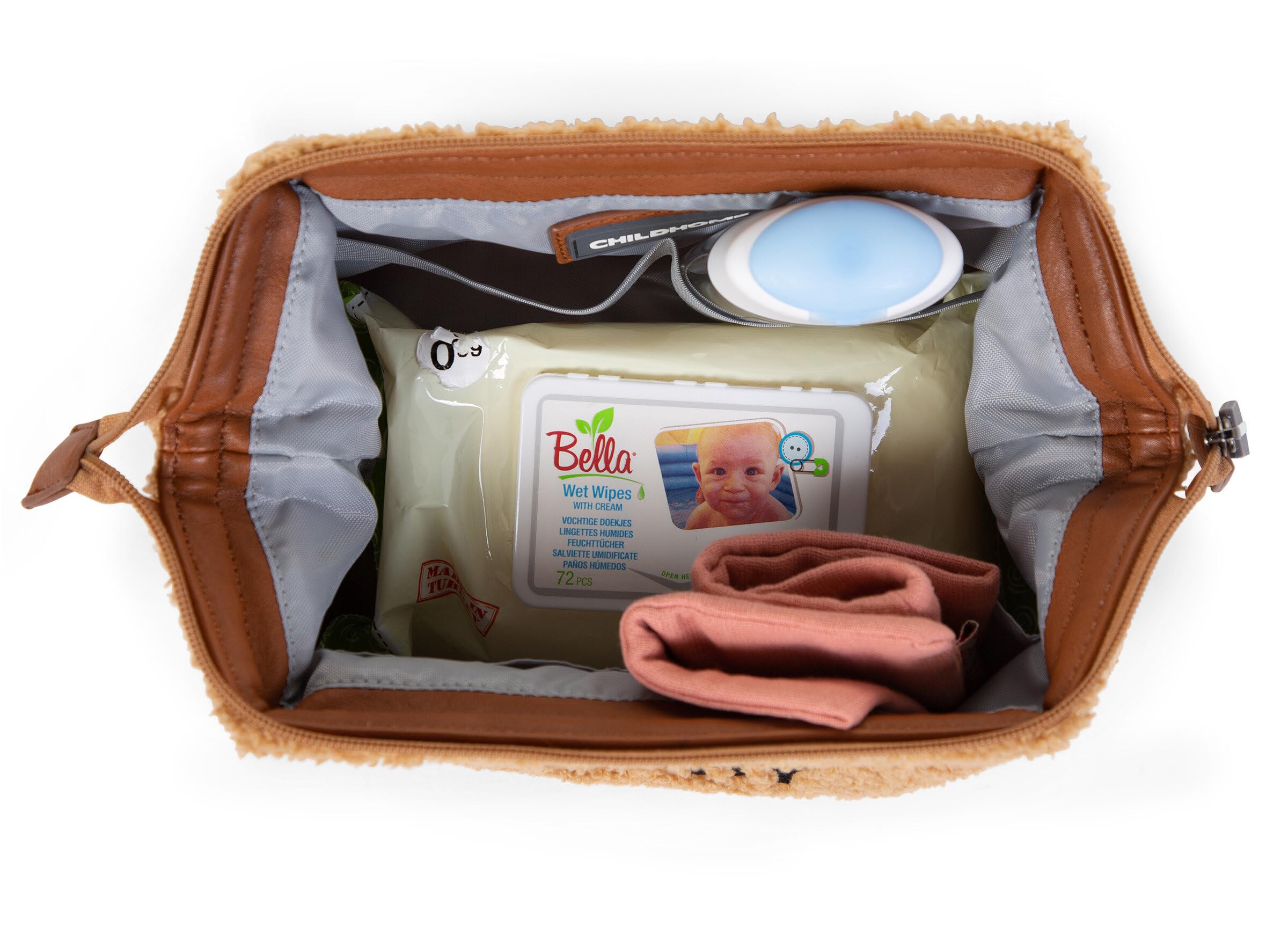 CHILDHOME Astuccio da toilette per neonato teddy beige idrorepellente