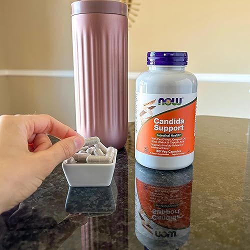 Miniatura 6 de Now Suplementos, Candida Support con Pau D'Arco, aceite de orégano, nogal negro y ácido caprílico, 90 cápsulas de verduras