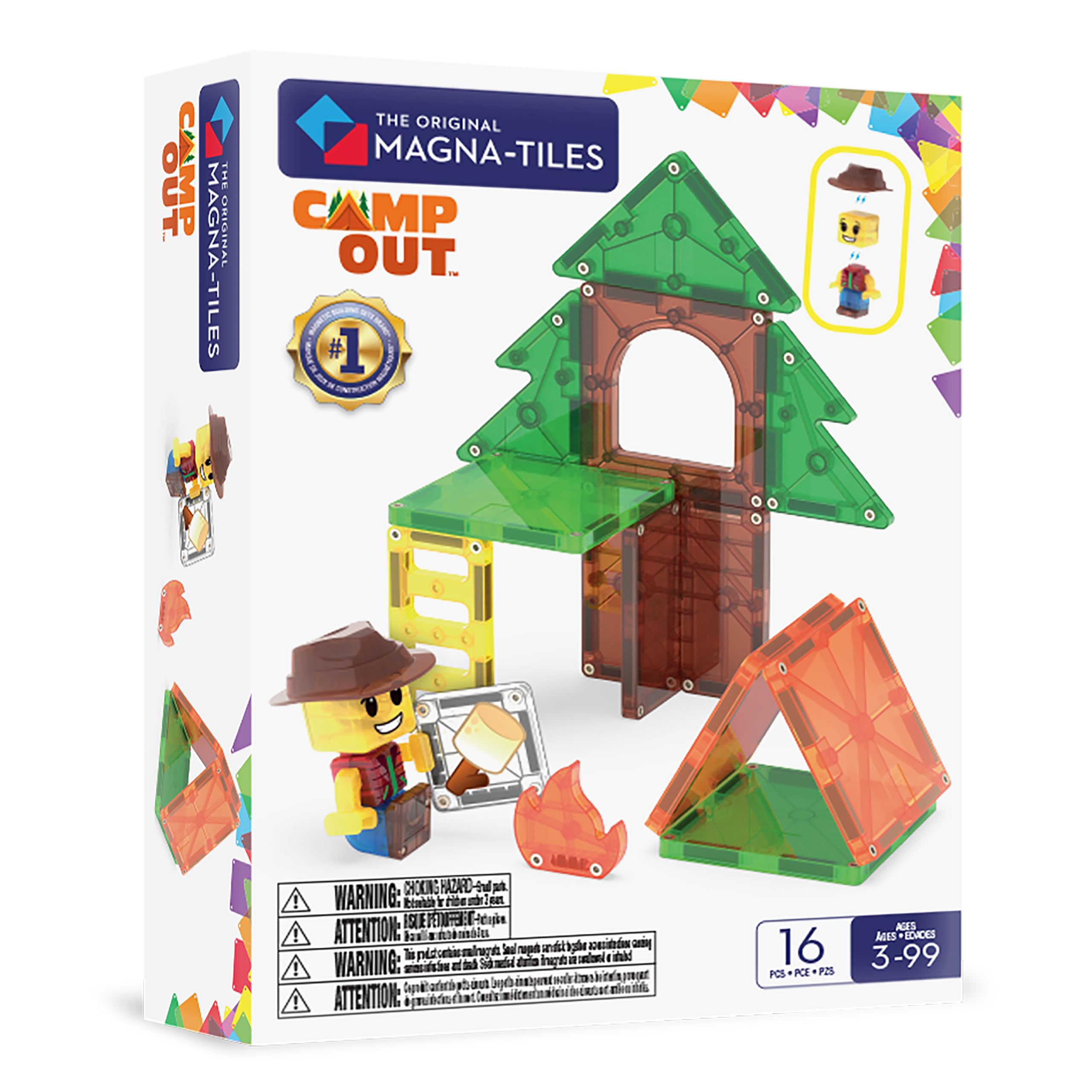 Magna-Tiles Camp Out 16-Piece Magnetic Construction Set, The Original Magnetic Building Brand