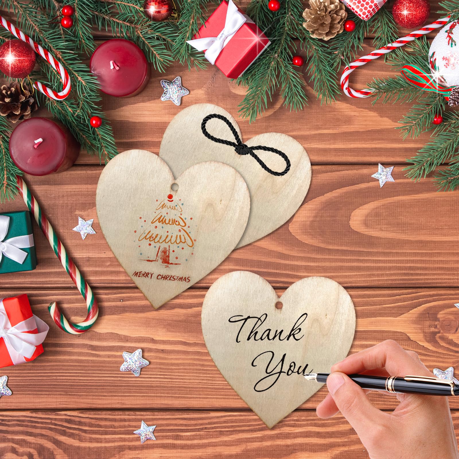 Biglietto Di Ringraziamento Per Insegnanti A Forma Di Cuore In Legno - Regalo Personalizzato Fine Anno - 4