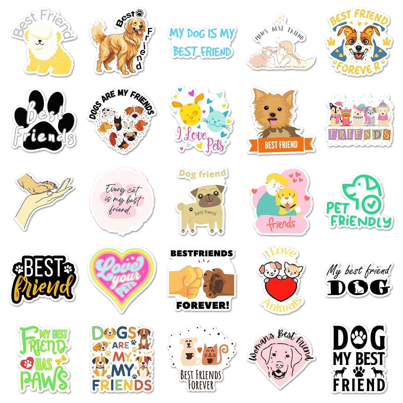 50 Pcs Pet Stickers for Kids Teens Adults Boys Girls Gift,Animal Stickers Pack for Laptop,Skateboard,Luggage,Car,Bike - Image 4