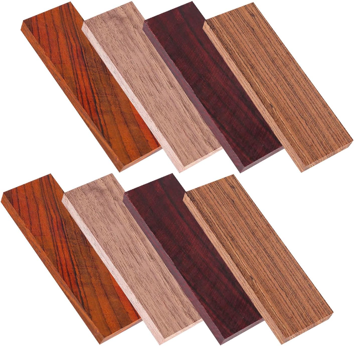 8 PCS Wood Knife Scale Blanks Wood Handle Material for Knife Making Black Walnut and Rosewood DIY Knife Handles and Crafts